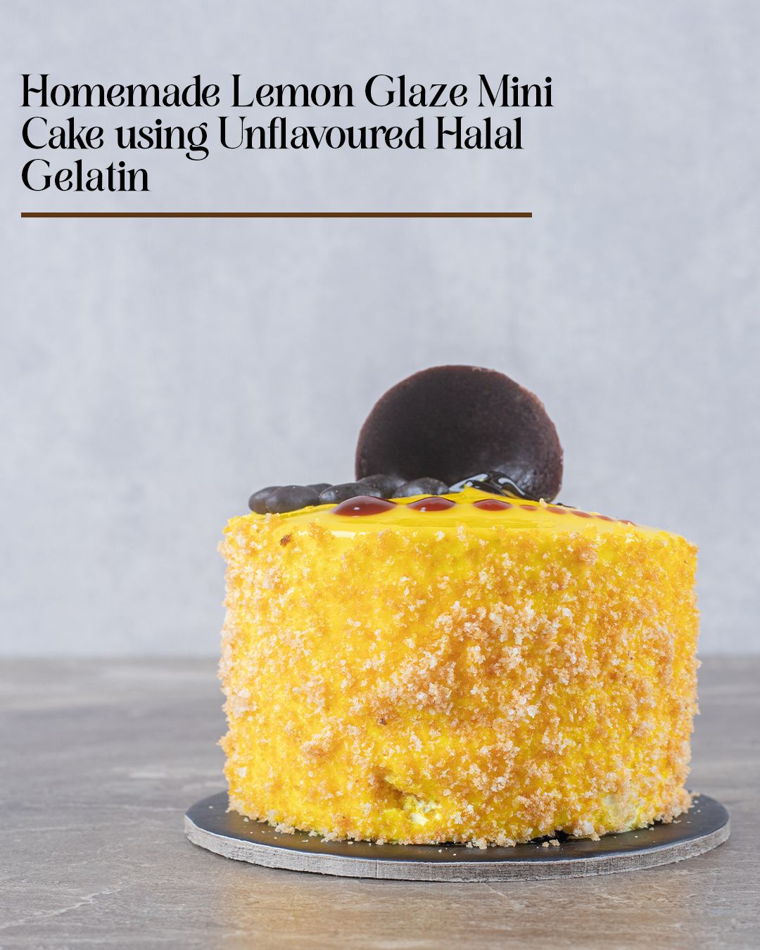 Homemade Lemon Glaze Mini Cake Recipe with Gelito 100% Halal Gelatin