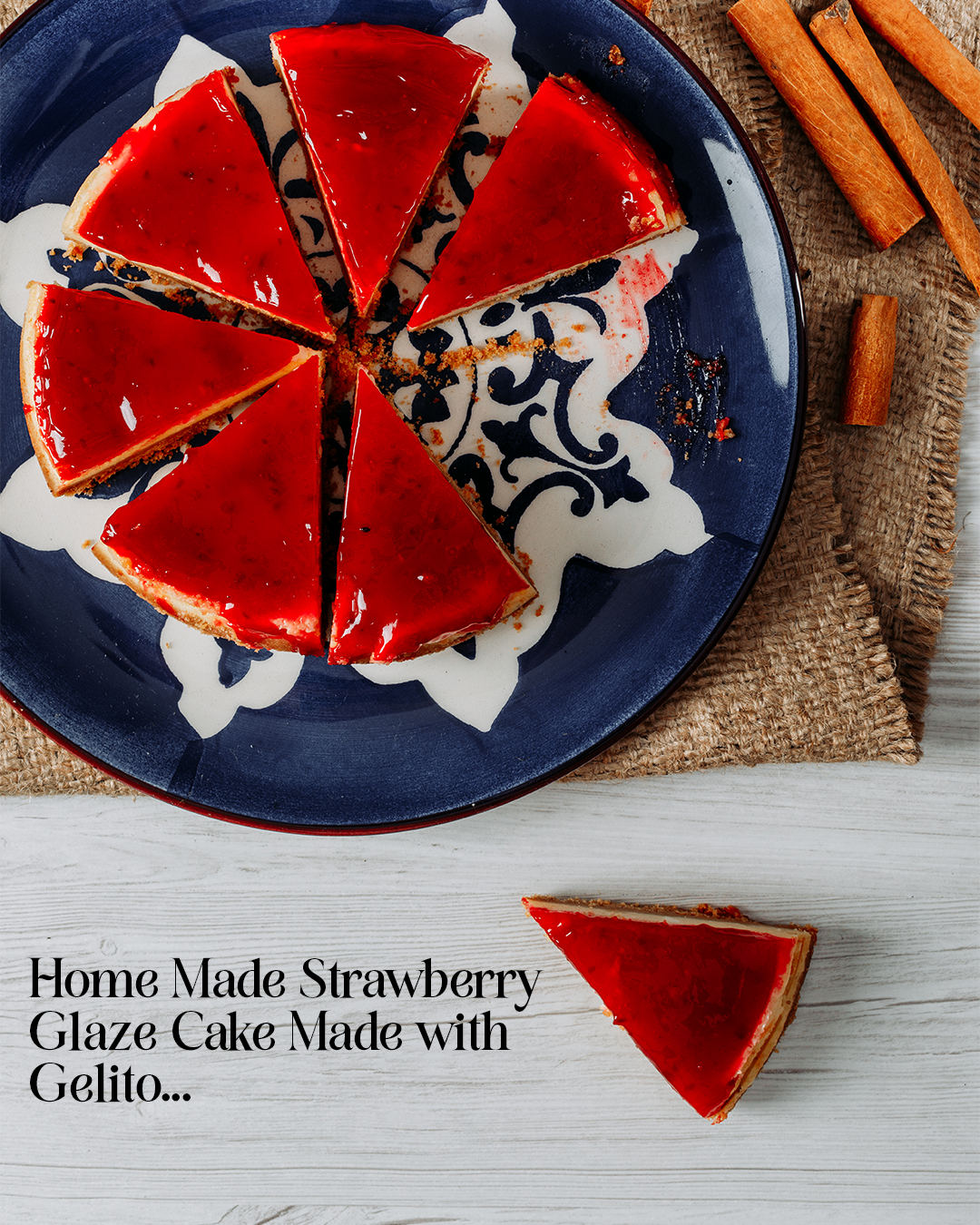 Homemade Strawberry Glaze Cake Made with Gelito